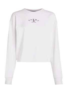 Sudadera Tommy Jeans Essential Logo Blanco Mujer