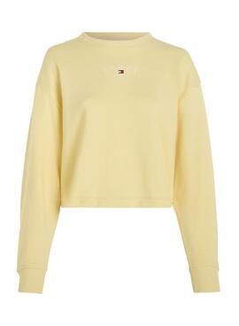 Sudadera Tommy Jeans Essential Logo Amarillo Mujer