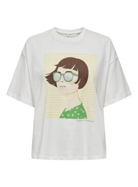 Camiseta Only Wendie Sunshine Blanco para Mujer