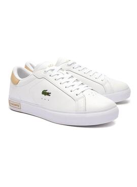 Zapatillas Lacoste Powercourt Blanco Beige Mujer