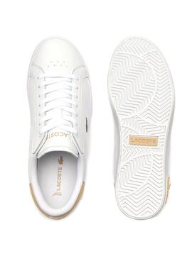 Zapatillas Lacoste Powercourt Blanco Beige Mujer