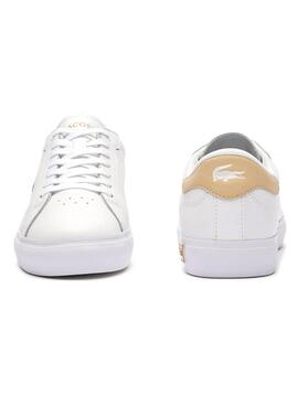 Zapatillas Lacoste Powercourt Blanco Beige Mujer