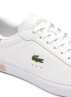 Zapatillas Lacoste Powercourt Blanco Beige Mujer