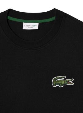 Camiseta Lacoste Unisex Loose Fit Negro Cocodrilo