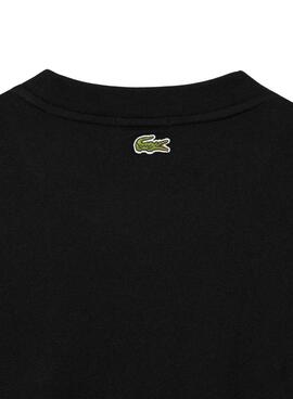 Camiseta Lacoste Unisex Loose Fit Negro Cocodrilo