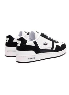 Zapatillas Lacoste T-Clip Piel Blanco Negro Hombre