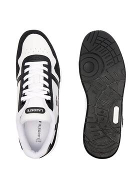 Zapatillas Lacoste T-Clip Piel Blanco Negro Hombre