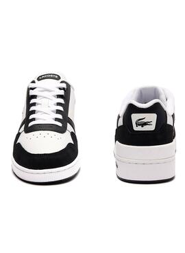 Zapatillas Lacoste T-Clip Piel Blanco Negro Hombre