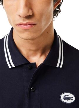 Polo Lacoste L1212 Insignia Marino Para Hombre