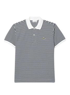 Polo Lacoste L1212 Rayas Marino Para Hombre