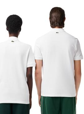 Polo Lacoste Unisex Piqué Estampado 3D Blanco