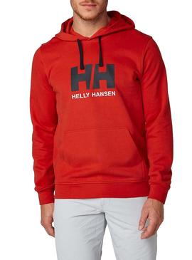 Sudadera Helly Hansen Logo Hoodie Rojo Hombre