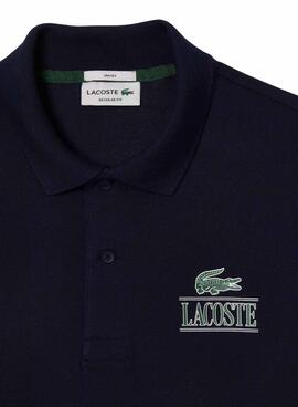 Polo Lacoste Unisex Piqué Estampado 3D Blanco