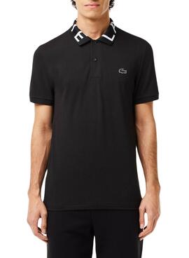 Polo Lacoste Movement Cuello Jacquard Negro Hombre