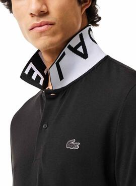 Polo Lacoste Movement Cuello Jacquard Negro Hombre