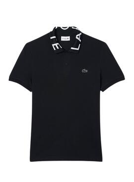 Polo Lacoste Movement Cuello Jacquard Negro Hombre