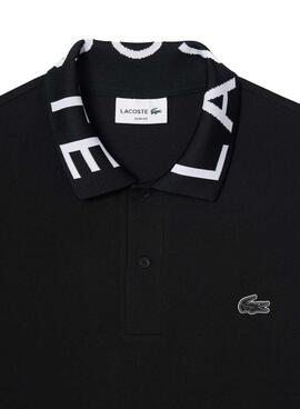 Polo Lacoste Movement Cuello Jacquard Negro Hombre