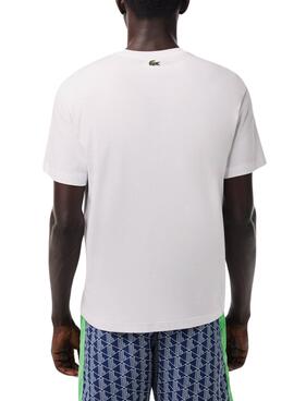 Camiseta Lacoste Monograma Beige Para Hombre