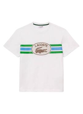 Camiseta Lacoste Monograma Beige Para Hombre
