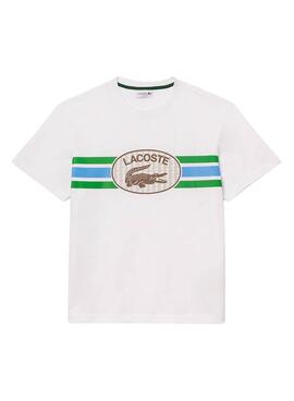 Camiseta Lacoste Monograma Beige Para Hombre