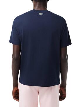 Camiseta Lacoste Monograma Marino Para Hombre