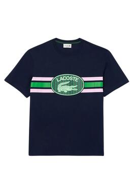 Camiseta Lacoste Monograma Marino Para Hombre