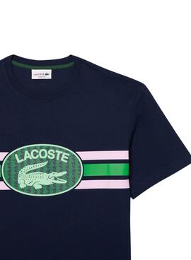 Camiseta Lacoste Monograma Marino Para Hombre