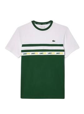 Camiseta Lacoste Tenis Ultra-Dry Colorblock Verde