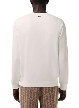 Sudadera Lacoste Monograma Beige Para Hombre