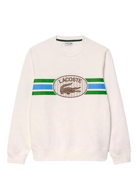 Sudadera Lacoste Monograma Beige Para Hombre