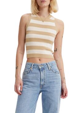 Top Levis Ocean Beige Rayas para Mujer