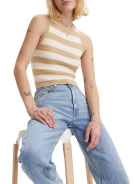 Top Levis Ocean Beige Rayas para Mujer