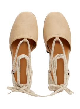 Sandalias Tommy Hilfiger Closed Linen Beige Mujer