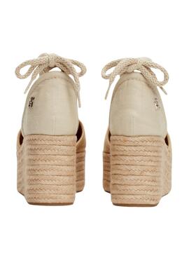 Sandalias Tommy Hilfiger Closed Linen Beige Mujer