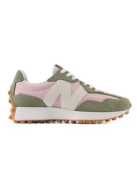 Zapatillas New Balance 327 Verde Rosa Para Mujer