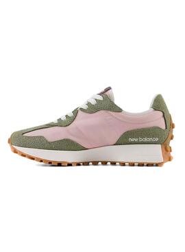 Zapatillas New Balance 327 Verde Rosa Para Mujer