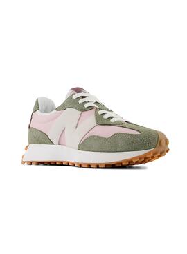 Zapatillas New Balance 327 Verde Rosa Para Mujer