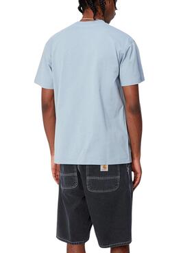 Camiseta Carhartt Script Azul Claro Para Hombre