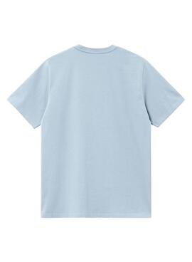 Camiseta Carhartt Script Azul Claro Para Hombre