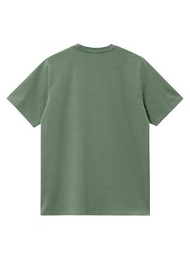 Camiseta Carhartt Script Embroidery Verde Hombre