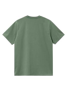 Camiseta Carhartt Script Embroidery Verde Hombre