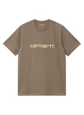 Camiseta Carhartt Logo Marron Para Hombre