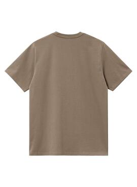 Camiseta Carhartt Logo Marron Para Hombre