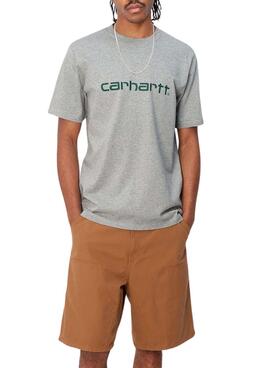 Camiseta Carhartt Logo Gris Para Hombre