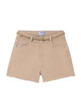 Shorts Mayoral Sarga Beige para Niña