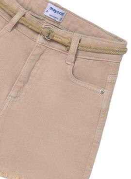 Shorts Mayoral Sarga Beige para Niña