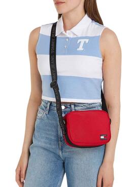 Bolso Tommy Jeans Essential Crossover Rojo Mujer