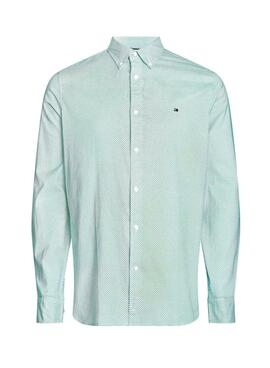 Camisa Tommy Hilfiger Flex Mini Print Verde Hombre