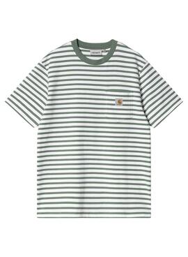 Camiseta Carhartt Pocket Strip Verde Para Hombre