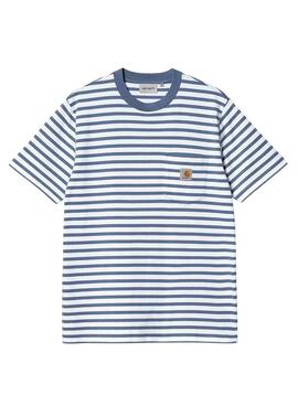 Camiseta Carhartt Pocket Stripe Azul y Blanco